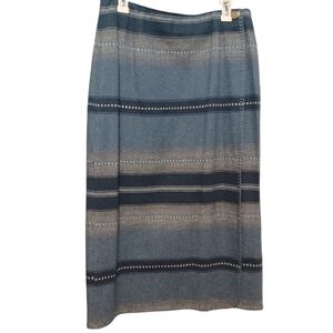 Ambitions maxi skirt size 14 woven cotton blend striped wrap skirt
